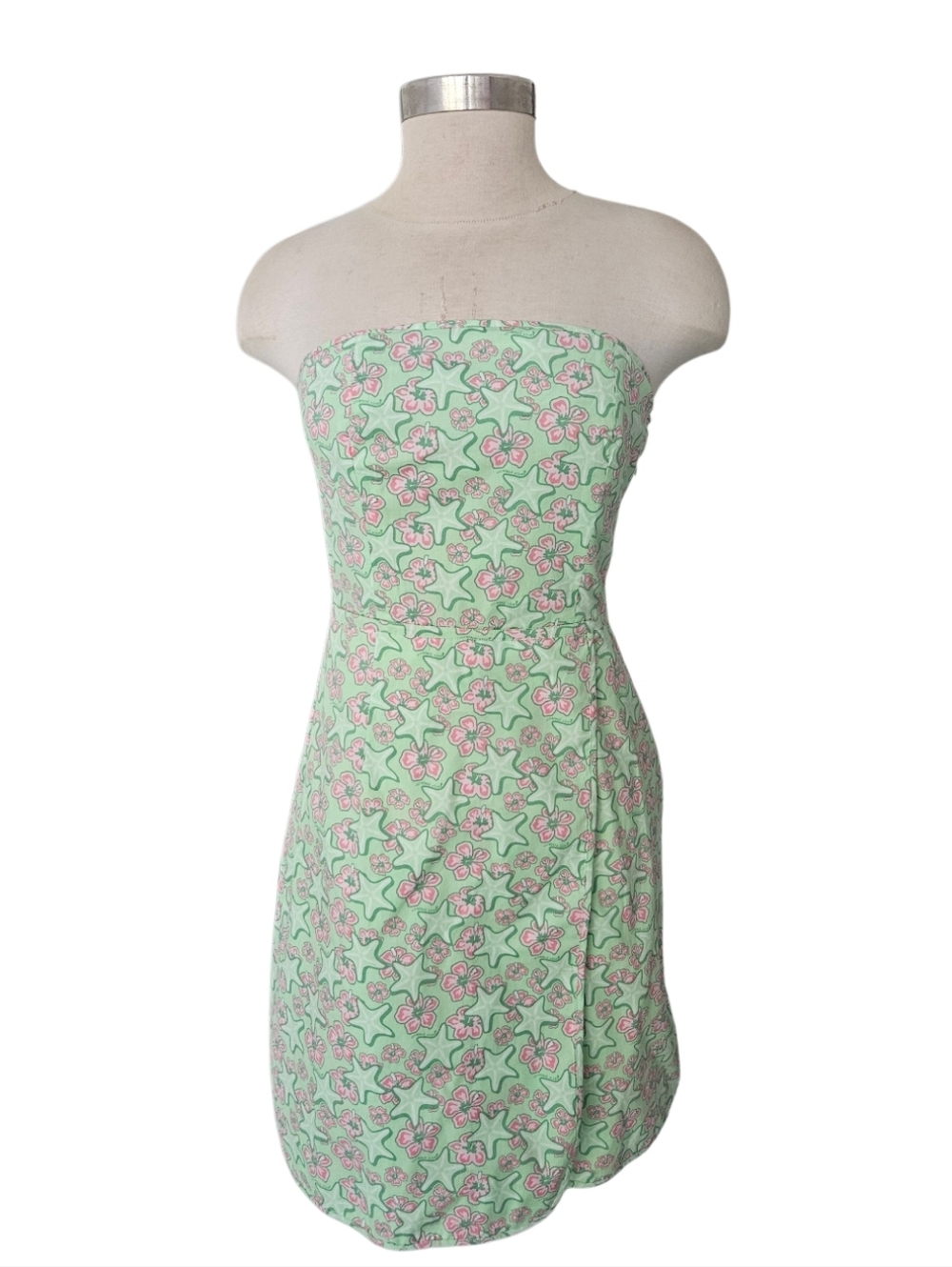 NWT Vineyard Vines Seaside Starfish  Strapless Dress with Key Lime Color